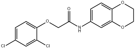 2-(2,4-dichlorophenoxy)-N-(2,3-dihydro-1,4-benzodioxin-6-yl)acetamide Struktur