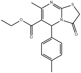 ethyl 7-methyl-5-(4-methylphenyl)-3-oxo-2,3-dihydro-5H-[1,3]thiazolo[3,2-a]pyrimidine-6-carboxylate Struktur