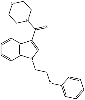 2-[3-(morpholin-4-ylcarbothioyl)-1H-indol-1-yl]ethyl phenyl ether Struktur