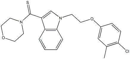 1-[2-(4-chloro-3-methylphenoxy)ethyl]-3-(morpholin-4-ylcarbothioyl)-1H-indole Struktur