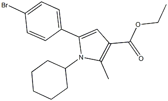 ethyl 5-(4-bromophenyl)-1-cyclohexyl-2-methyl-1H-pyrrole-3-carboxylate Struktur