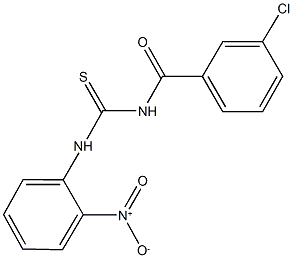 N-(3-chlorobenzoyl)-N'-{2-nitrophenyl}thiourea Struktur