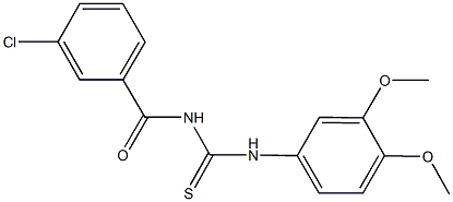 N-(3-chlorobenzoyl)-N'-(3,4-dimethoxyphenyl)thiourea Struktur