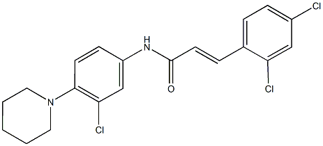 N-[3-chloro-4-(1-piperidinyl)phenyl]-3-(2,4-dichlorophenyl)acrylamide Struktur