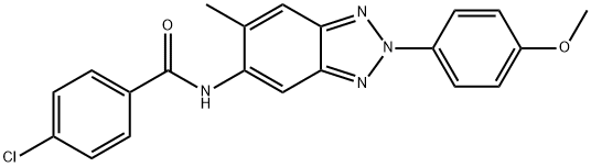 4-chloro-N-[2-(4-methoxyphenyl)-6-methyl-2H-1,2,3-benzotriazol-5-yl]benzamide Struktur