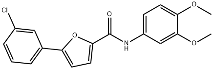 5-(3-chlorophenyl)-N-(3,4-dimethoxyphenyl)-2-furamide Struktur