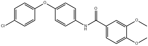 N-[4-(4-chlorophenoxy)phenyl]-3,4-dimethoxybenzamide Struktur