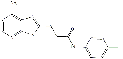 2-[(6-amino-9H-purin-8-yl)sulfanyl]-N-(4-chlorophenyl)acetamide Struktur