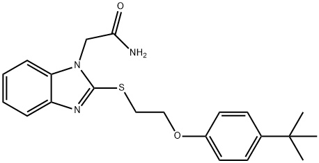 2-(2-{[2-(4-tert-butylphenoxy)ethyl]sulfanyl}-1H-benzimidazol-1-yl)acetamide Struktur