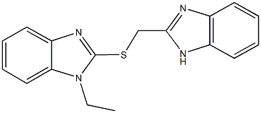 1H-benzimidazol-2-ylmethyl 1-ethyl-1H-benzimidazol-2-yl sulfide Struktur