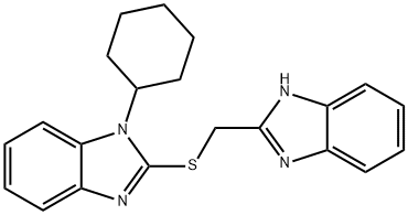 1H-benzimidazol-2-ylmethyl 1-cyclohexyl-1H-benzimidazol-2-yl sulfide Struktur