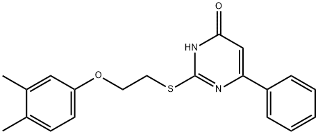 2-{[2-(3,4-dimethylphenoxy)ethyl]sulfanyl}-6-phenyl-4(1H)-pyrimidinone Struktur