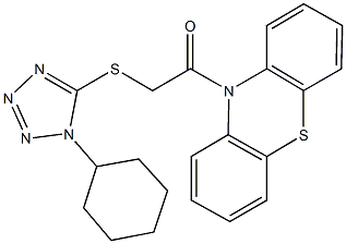 10-{[(1-cyclohexyl-1H-tetraazol-5-yl)sulfanyl]acetyl}-10H-phenothiazine Struktur