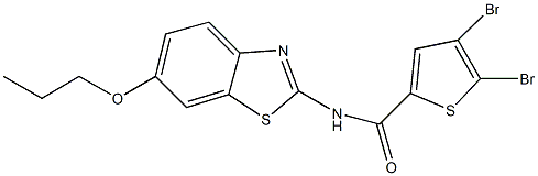 4,5-dibromo-N-(6-propoxy-1,3-benzothiazol-2-yl)-2-thiophenecarboxamide Struktur