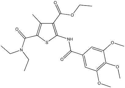 ethyl 5-[(diethylamino)carbonyl]-4-methyl-2-[(3,4,5-trimethoxybenzoyl)amino]-3-thiophenecarboxylate Struktur