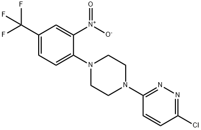 3-chloro-6-{4-[2-nitro-4-(trifluoromethyl)phenyl]-1-piperazinyl}pyridazine Struktur