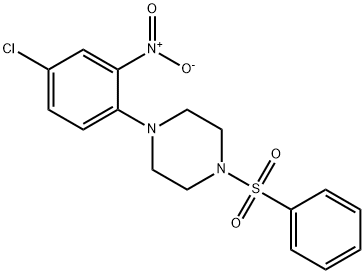 1-{4-chloro-2-nitrophenyl}-4-(phenylsulfonyl)piperazine Struktur