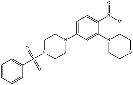 4-{2-nitro-5-[4-(phenylsulfonyl)-1-piperazinyl]phenyl}morpholine Struktur