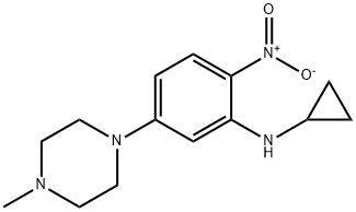 1-{3-(cyclopropylamino)-4-nitrophenyl}-4-methylpiperazine Struktur