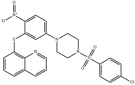 8-({5-{4-[(4-chlorophenyl)sulfonyl]-1-piperazinyl}-2-nitrophenyl}sulfanyl)quinoline Struktur