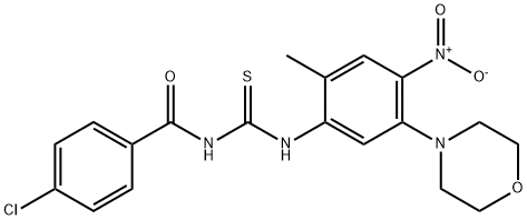 N-(4-chlorobenzoyl)-N'-[4-nitro-2-methyl-5-(4-morpholinyl)phenyl]thiourea Struktur