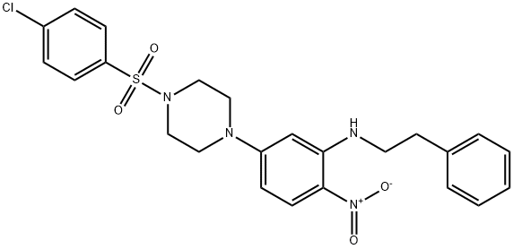 1-[(4-chlorophenyl)sulfonyl]-4-{4-nitro-3-[(2-phenylethyl)amino]phenyl}piperazine Struktur