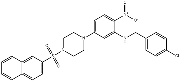 1-{3-[(4-chlorobenzyl)amino]-4-nitrophenyl}-4-(2-naphthylsulfonyl)piperazine Struktur