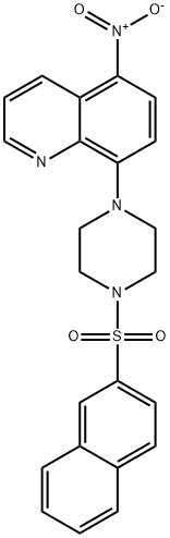 5-nitro-8-[4-(2-naphthylsulfonyl)-1-piperazinyl]quinoline Struktur