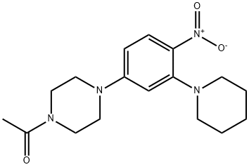 1-acetyl-4-[4-nitro-3-(1-piperidinyl)phenyl]piperazine Struktur