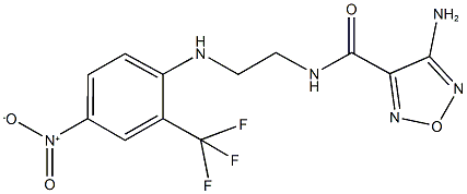 4-amino-N-{2-[4-nitro-2-(trifluoromethyl)anilino]ethyl}-1,2,5-oxadiazole-3-carboxamide Struktur