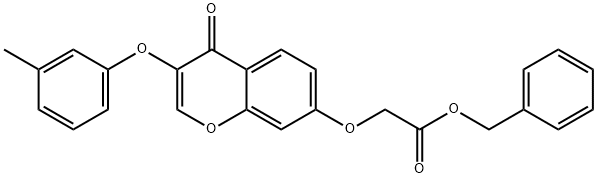 benzyl {[3-(3-methylphenoxy)-4-oxo-4H-chromen-7-yl]oxy}acetate Struktur