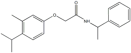 2-(4-isopropyl-3-methylphenoxy)-N-(1-phenylethyl)acetamide Struktur