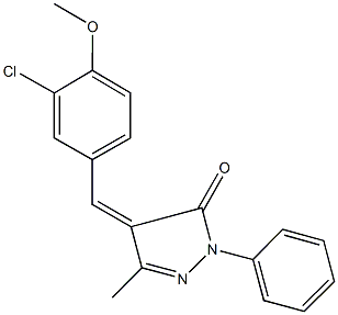 4-(3-chloro-4-methoxybenzylidene)-5-methyl-2-phenyl-2,4-dihydro-3H-pyrazol-3-one Struktur