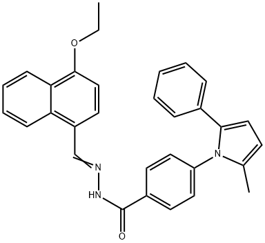 N'-[(4-ethoxy-1-naphthyl)methylene]-4-(2-methyl-5-phenyl-1H-pyrrol-1-yl)benzohydrazide Struktur