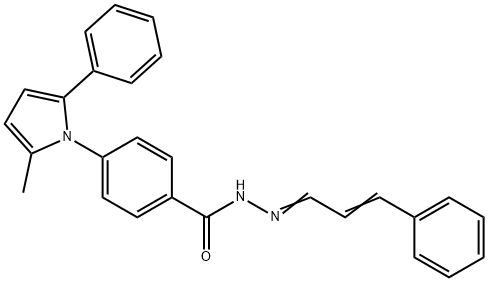 4-(2-methyl-5-phenyl-1H-pyrrol-1-yl)-N'-(3-phenyl-2-propenylidene)benzohydrazide Struktur