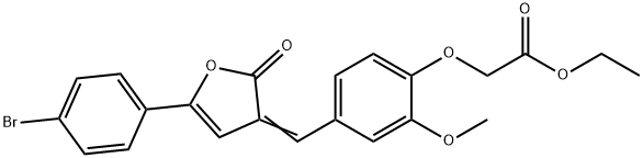 ethyl {4-[(5-(4-bromophenyl)-2-oxo-3(2H)-furanylidene)methyl]-2-methoxyphenoxy}acetate Struktur