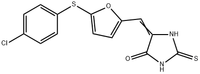 5-({5-[(4-chlorophenyl)sulfanyl]-2-furyl}methylene)-2-thioxo-4-imidazolidinone Struktur