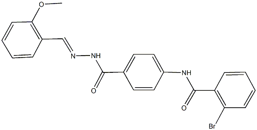 2-bromo-N-(4-{[2-(2-methoxybenzylidene)hydrazino]carbonyl}phenyl)benzamide Struktur