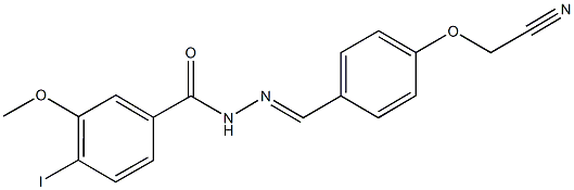 N'-[4-(cyanomethoxy)benzylidene]-4-iodo-3-methoxybenzohydrazide Struktur