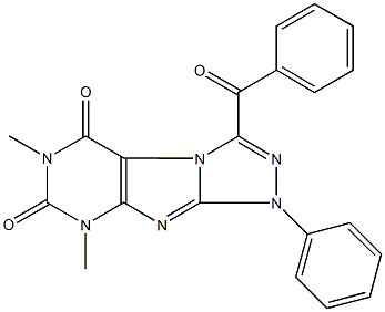 3-benzoyl-6,8-dimethyl-1-phenyl-1H-[1,2,4]triazolo[3,4-f]purine-5,7(6H,8H)-dione Struktur