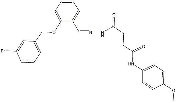 4-(2-{2-[(3-bromobenzyl)oxy]benzylidene}hydrazino)-N-(4-methoxyphenyl)-4-oxobutanamide Struktur