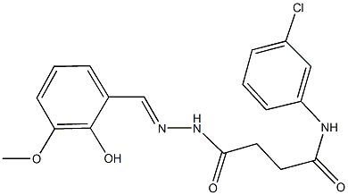 N-(3-chlorophenyl)-4-[2-(2-hydroxy-3-methoxybenzylidene)hydrazino]-4-oxobutanamide Struktur