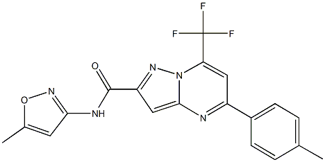 N-(5-methyl-3-isoxazolyl)-5-(4-methylphenyl)-7-(trifluoromethyl)pyrazolo[1,5-a]pyrimidine-2-carboxamide Struktur