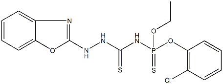 O-(2-chlorophenyl) O-ethyl [2-(1,3-benzoxazol-2-yl)hydrazino]carbothioylamidothiophosphate Struktur