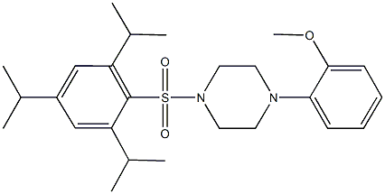 1-[2-(methyloxy)phenyl]-4-{[2,4,6-tris(1-methylethyl)phenyl]sulfonyl}piperazine Struktur