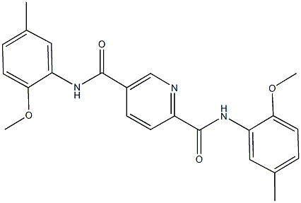 N~2~,N~5~-bis(2-methoxy-5-methylphenyl)-2,5-pyridinedicarboxamide Struktur