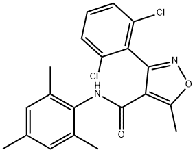 3-(2,6-dichlorophenyl)-N-mesityl-5-methyl-4-isoxazolecarboxamide Struktur