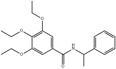 3,4,5-triethoxy-N-(1-phenylethyl)benzamide Struktur