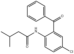 N-(2-benzoyl-4-chlorophenyl)-3-methylbutanamide Struktur