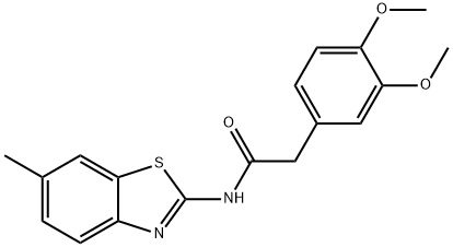 2-(3,4-dimethoxyphenyl)-N-(6-methyl-1,3-benzothiazol-2-yl)acetamide Struktur